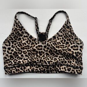 Zyia Active Mesh Racerback Sports Bra Leopard Print Women’s Size Small